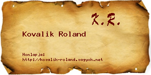 Kovalik Roland névjegykártya